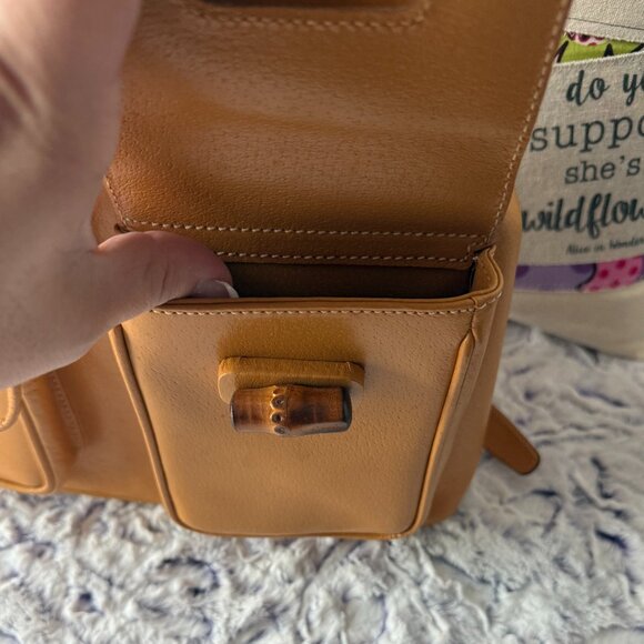 EUC GUCCI Leather Bamboo Medium Backpack with COA - Picture 2 of 16